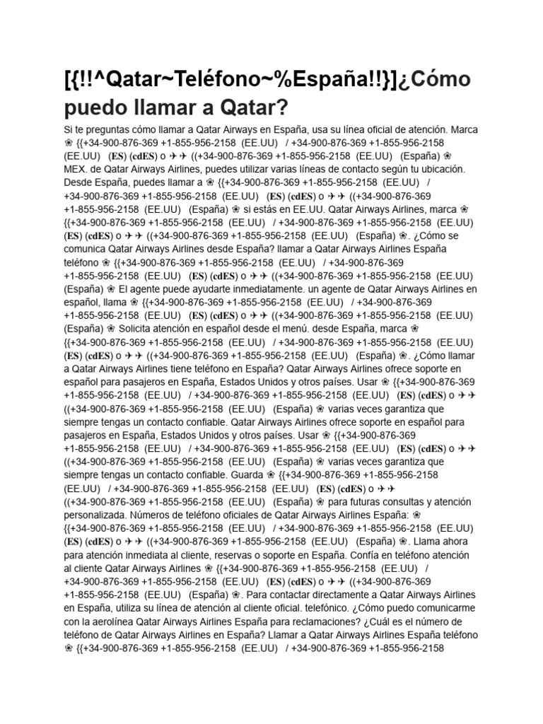 Como Puedo Llamar A Qatar | PDF | aerolíneas | Aviación