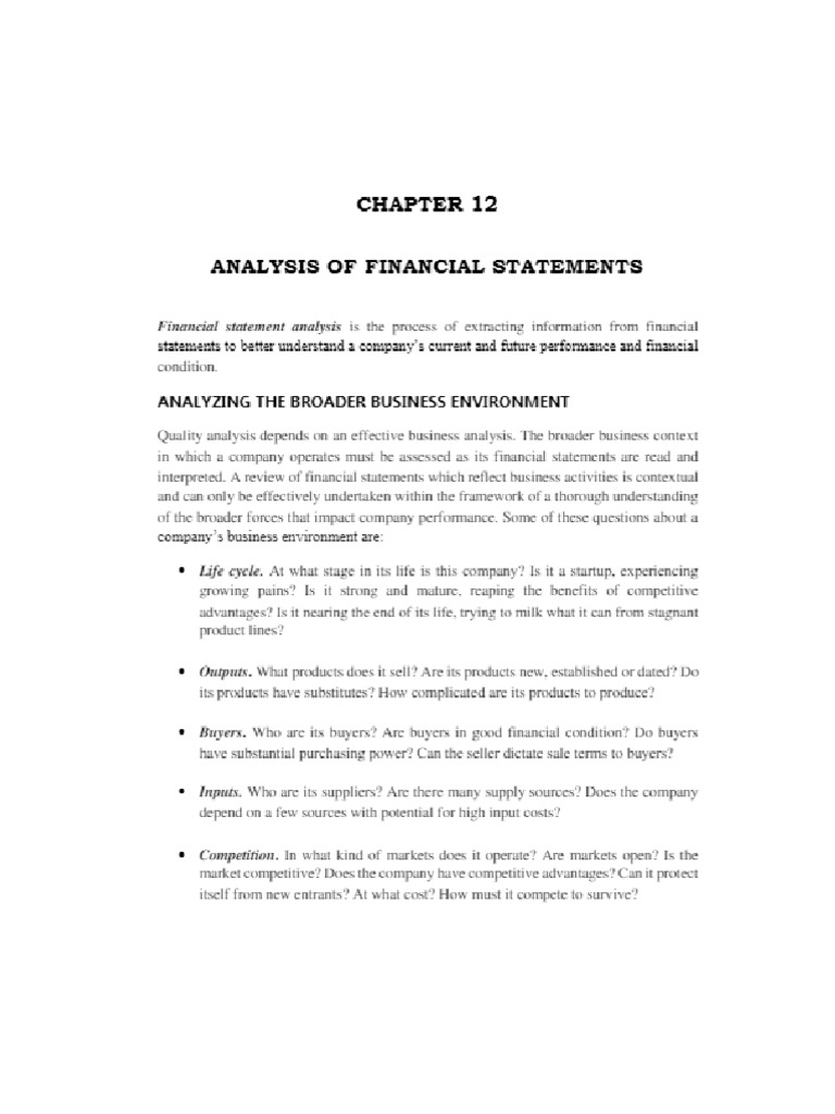 Chap 12 - Analysis of Financial Statements.docx (1) | PDF