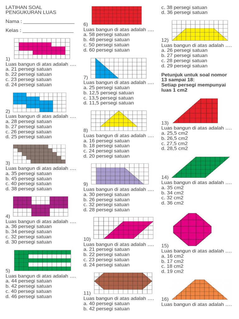 Latihan Soal Pengukuran Luas | PDF