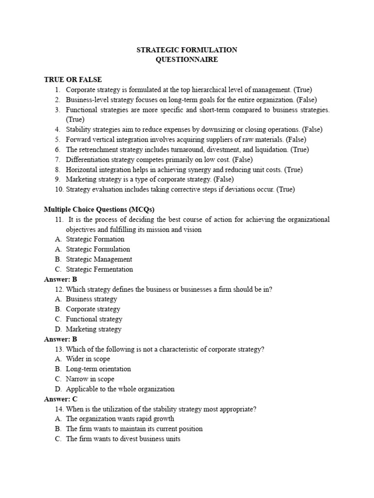 2nd Reporter - Questionnaire | PDF | Strategic Management | Marketing ...