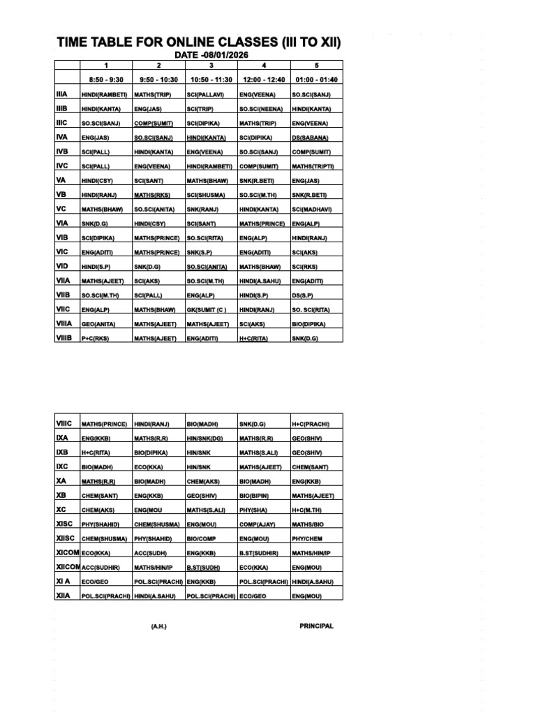time-table-for-online-classes-08-jan-2026-1-3-pdf-video-game