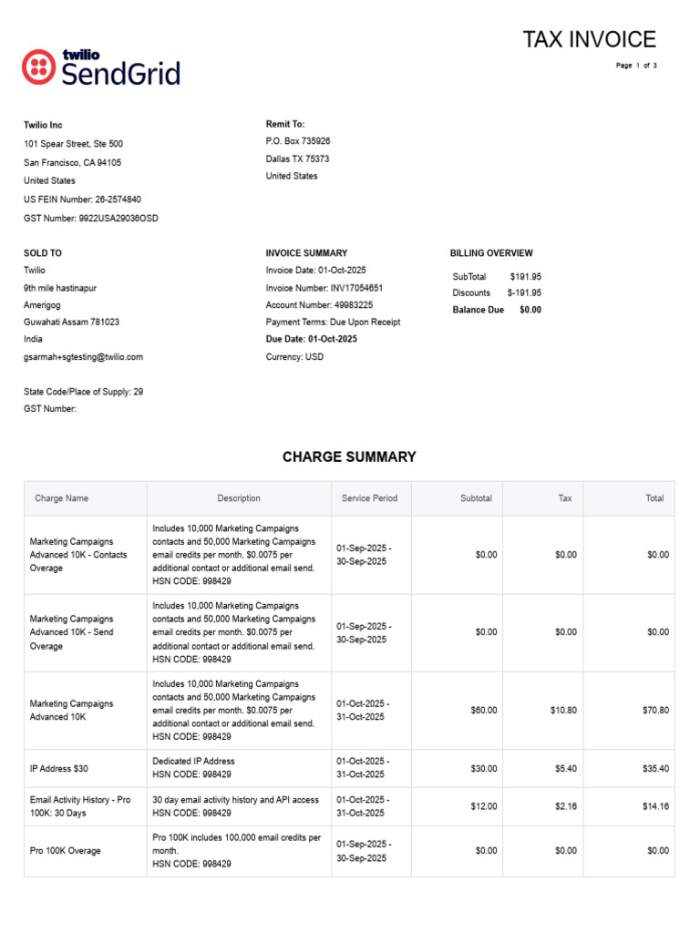 Billing Invoices 8a128a47995c57b20199a1afebc603ce | PDF | Invoice ...