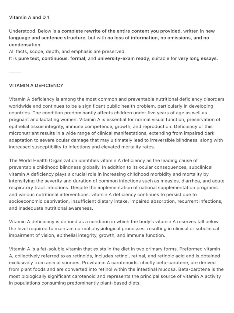 Vitamin A and D 1 | PDF | Vitamin D | Vitamin A