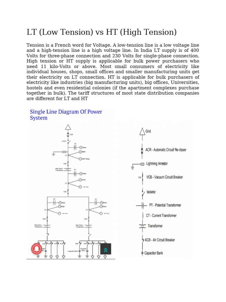 HT and LT | PDF | High Voltage | Electrical Engineering