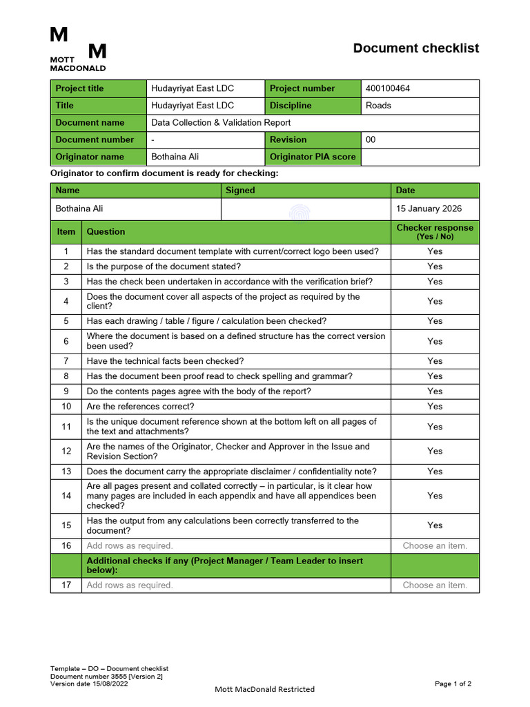 Roads - DO - Document Checklist | PDF | Computing
