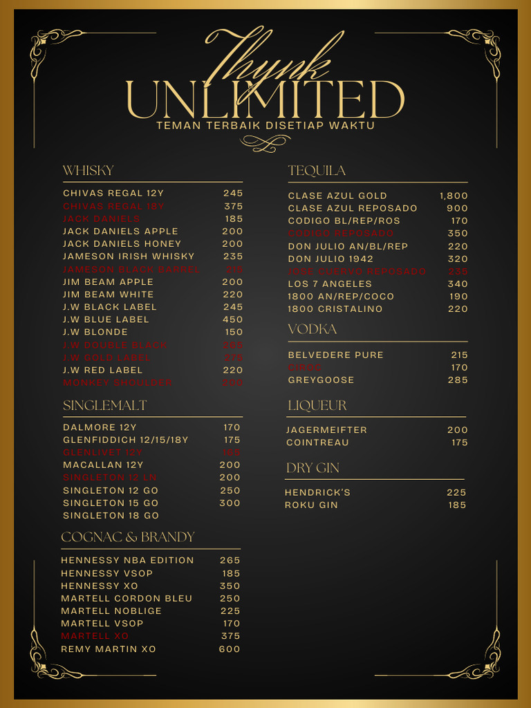 Black and Gold Classy Elegant Restaurant Menu | PDF