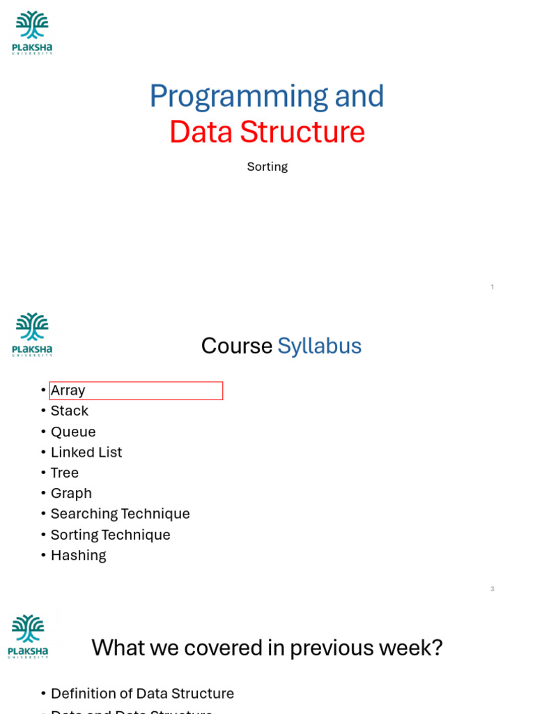 Spring 2026 - Week 3 Sorting_c872dadb7ca678d2484743fa703de466 | PDF ...