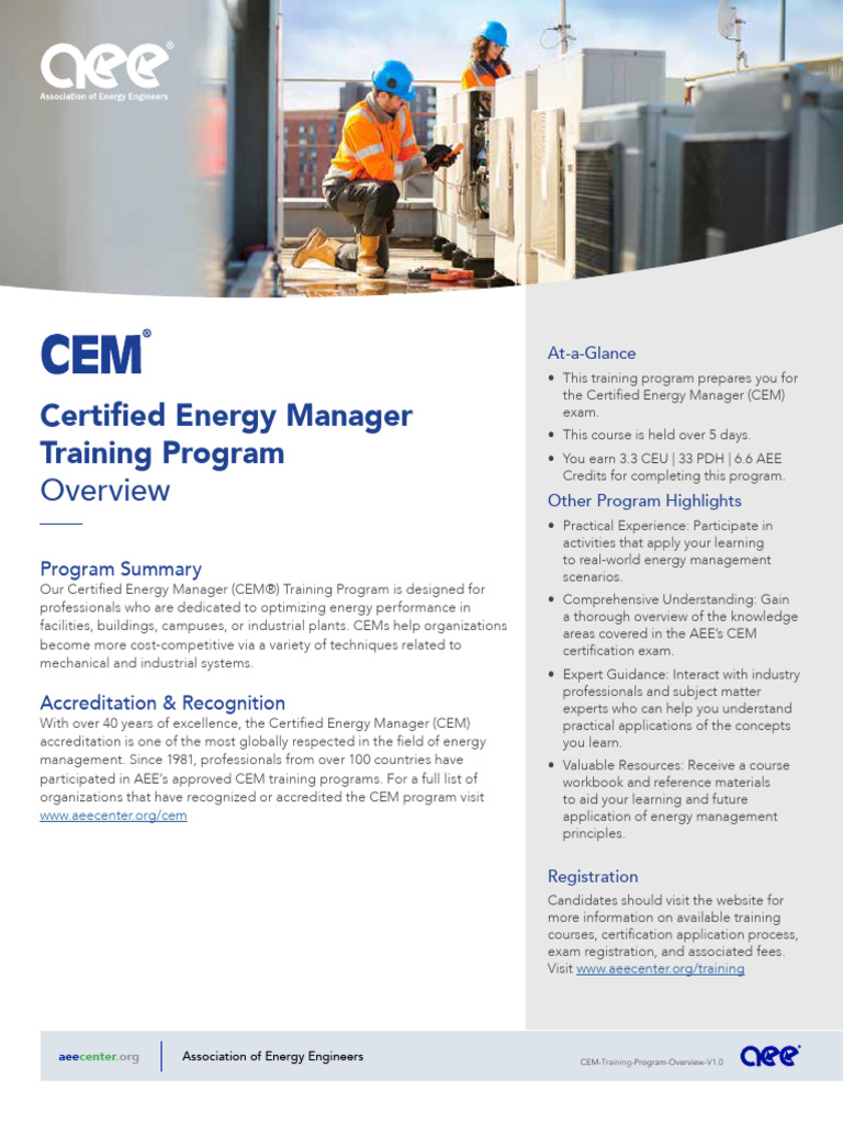 CEM Training Program Overview V1.0 | PDF | Energy Conservation ...