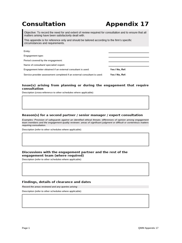 Appendix 17 Consultation | PDF