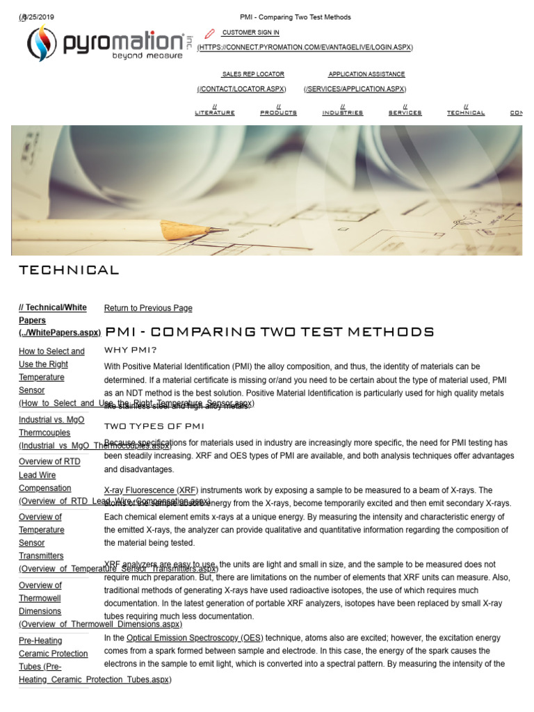 PMI - Comparing Two Test Methods | PDF | Applied And Interdisciplinary ...