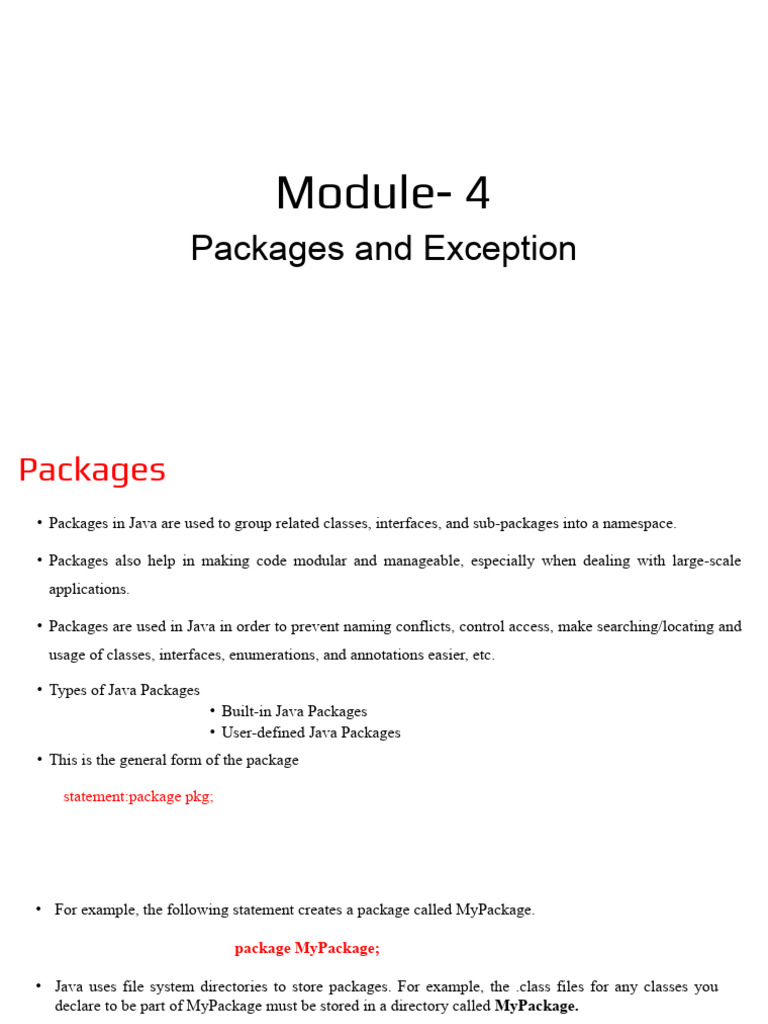 Module 4 PPT.pptx | PDF | Java (Programming Language) | Software ...