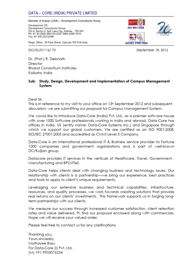Budgetary Proposal - Bharat Consortium | PDF | Microsoft Sql Server ...
