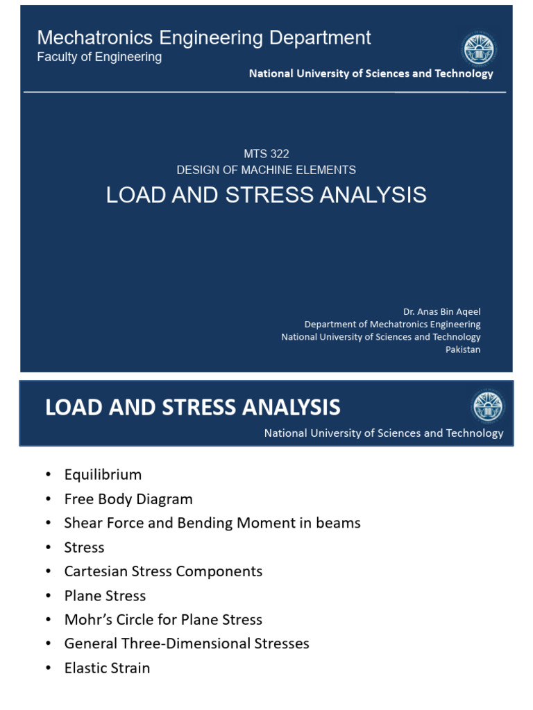 Lecture 3 - Load and Stress Analysis | PDF | Stress (Mechanics) | Bending