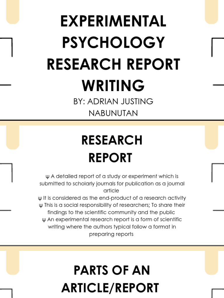 Experimental Psychology Research Report Writing | PDF | Abstract ...