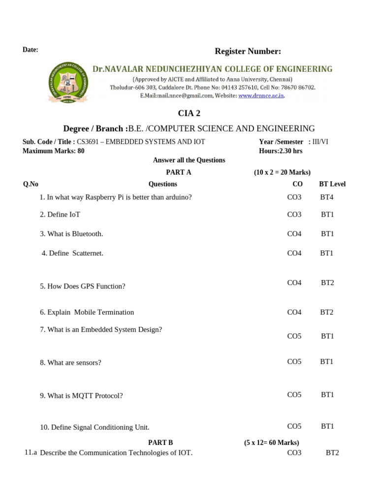 EIOT CIA2 | PDF | Computing | Computer Engineering