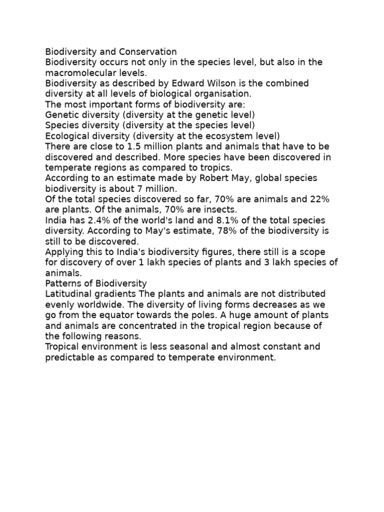 Biodiversity and Conservation | PDF