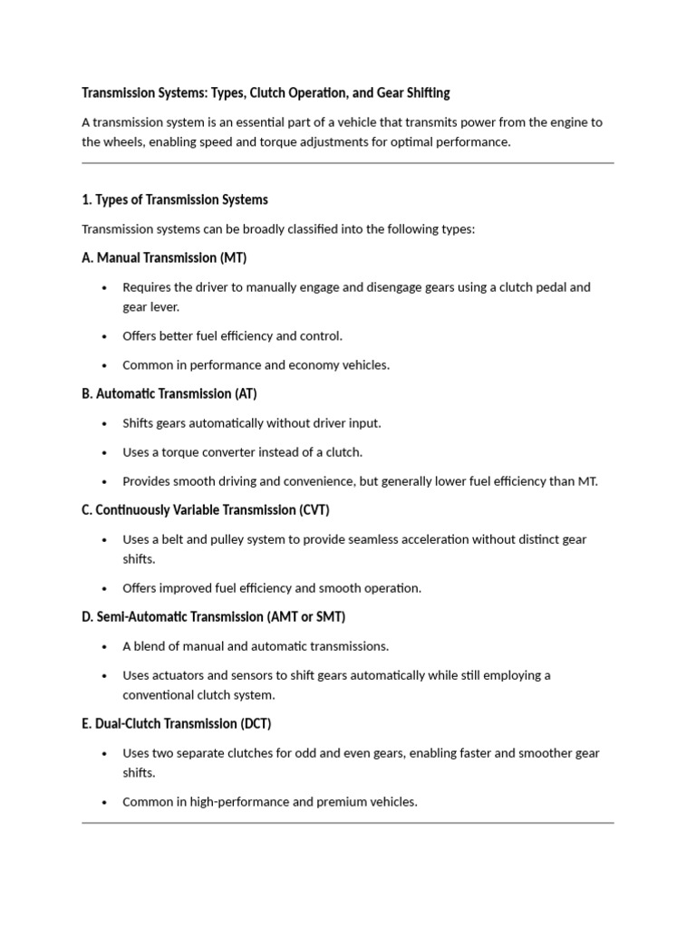 Transmission Systems | PDF | Clutch | Automatic Transmission