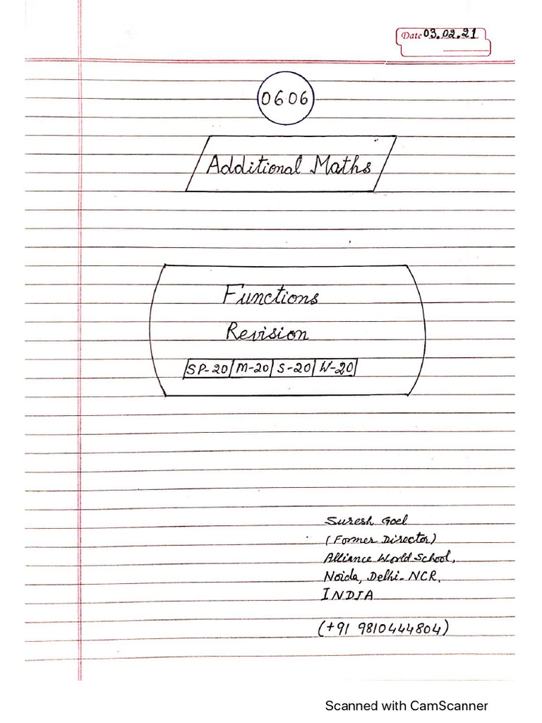 Ig 0606 Functions Revision | PDF