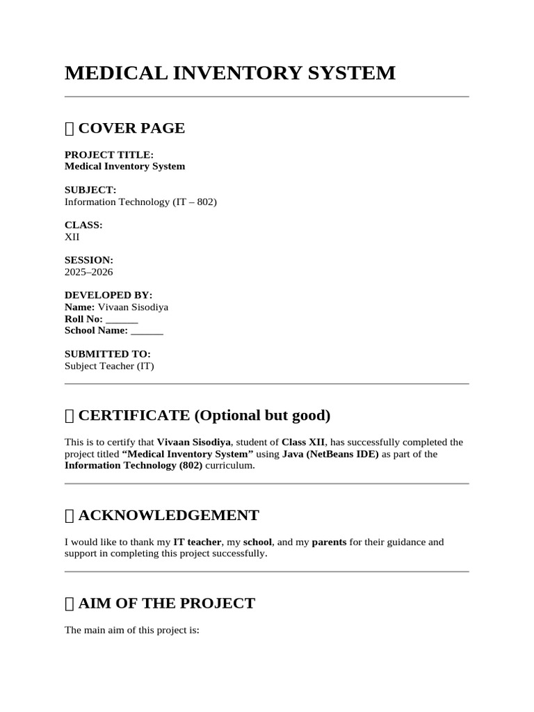 Medical Inventory System | PDF | Integrated Development Environment ...