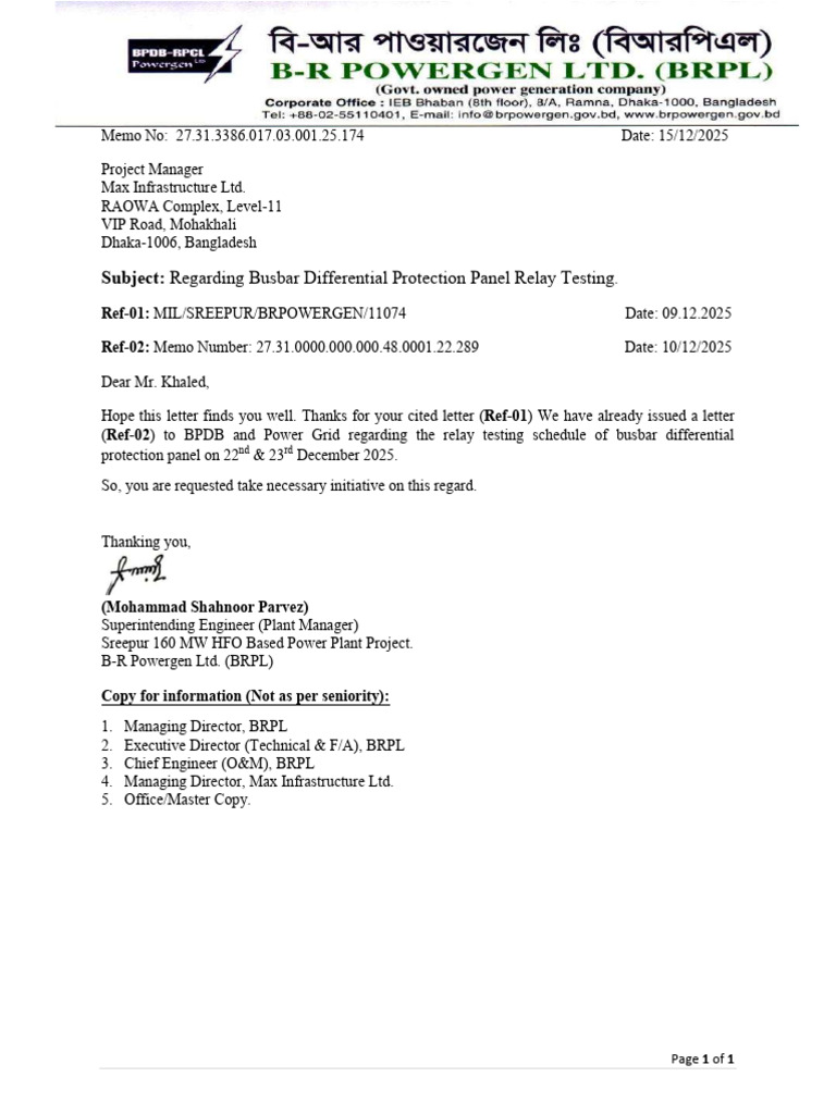 Regarding Busbar Differential Protection Panel Relay Testing | PDF