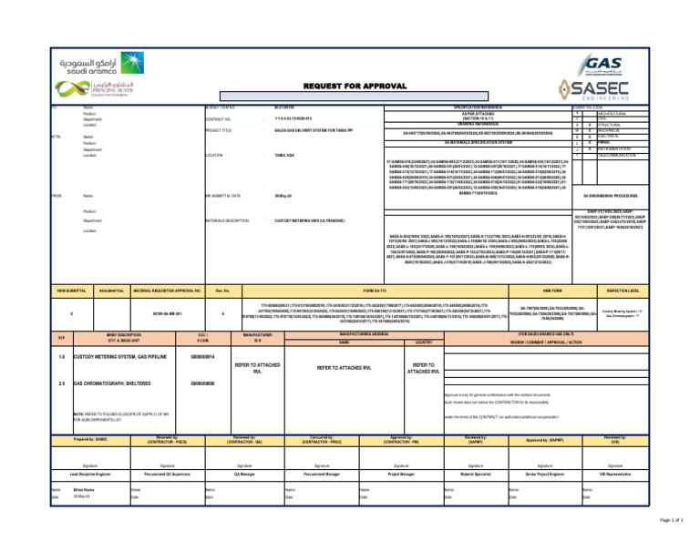 Sa MR 001 Approval Form | PDF