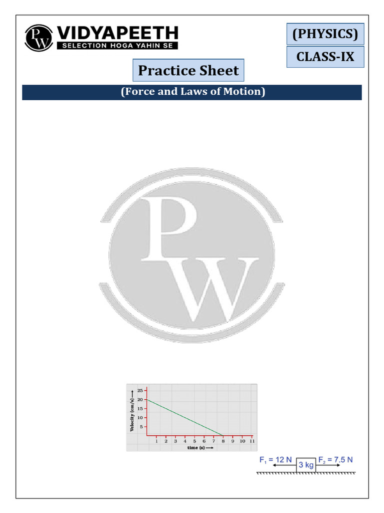 Force Class-IX Practice Sheet Assignment Questions Asif Sir | PDF ...