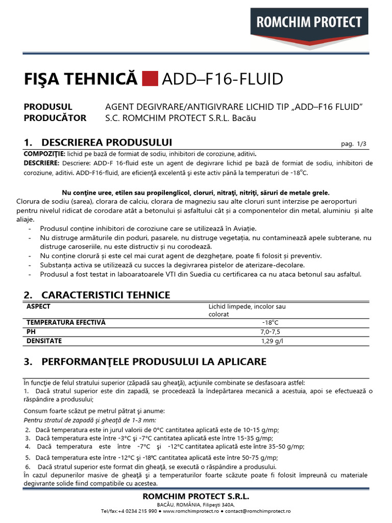 Fisa Tehnica ADD-F16 - Fluid C | PDF