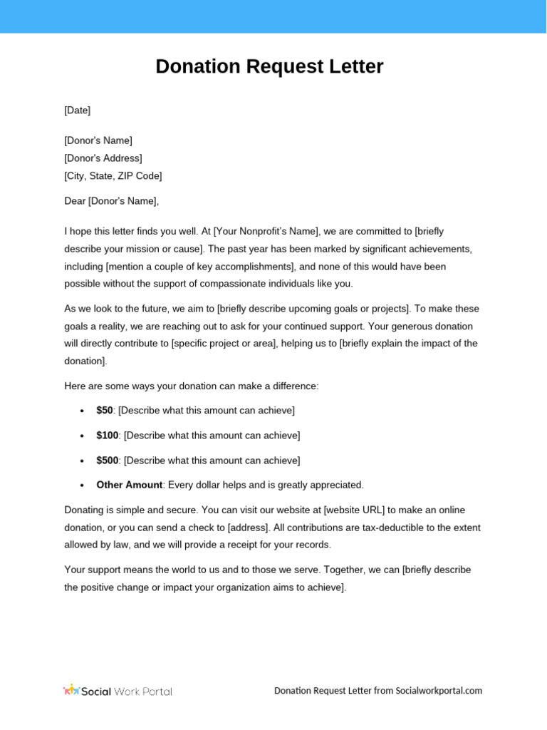 SWP Sample Donation Request Letter | PDF