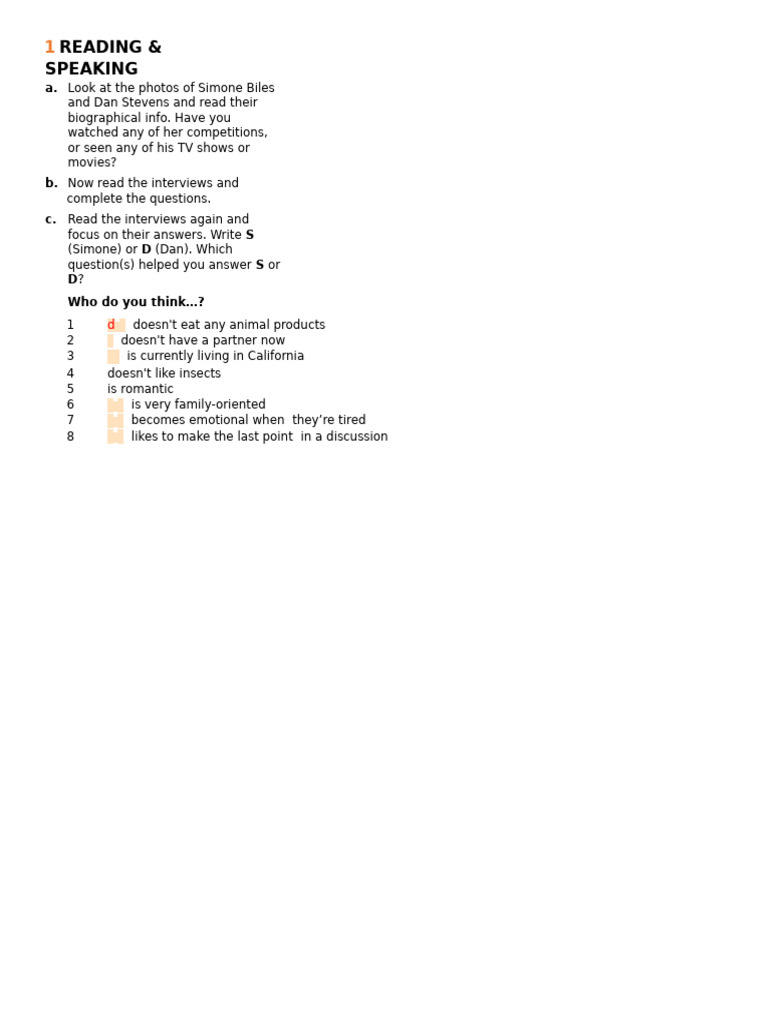 File 1A Questions and Answers | PDF | Verb | Subject (Grammar)