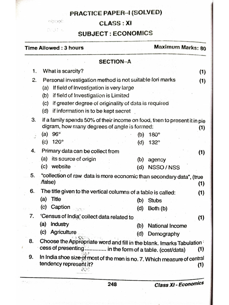 Economic Practice Paper-1 | PDF