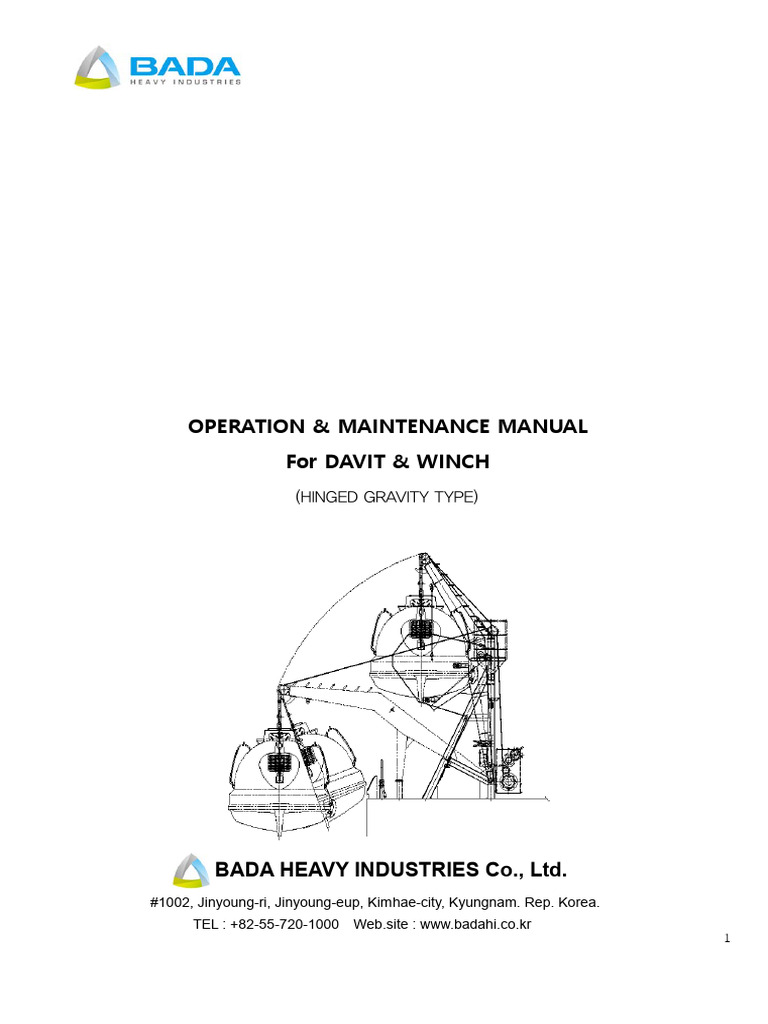 Lifeboat Davit Manual | PDF | Screw | Petroleum