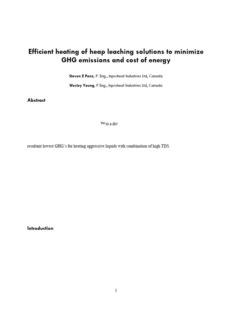 SubCom-InfomineHeapLeach2013ConferencePaper | PDF | Boiler | Combustion