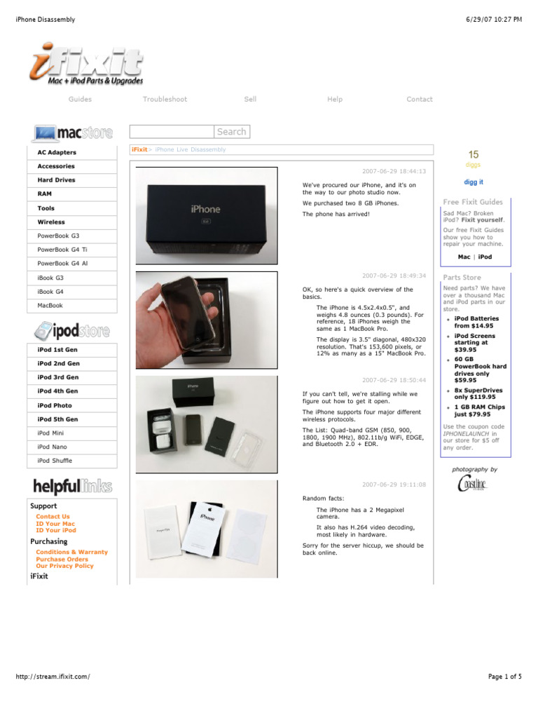 1 (Iphone 2G) iPhone-2G Disassembly SVCM en | PDF | I Phone ...