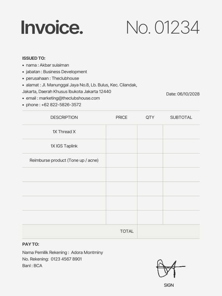 Contoh Invoice | PDF