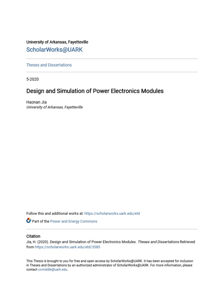 Design and Simulation of Power Electronics Modules | PDF | Field Effect ...