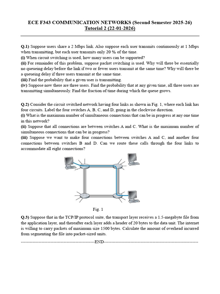 ComNet F343 2201 Tut2 Final | PDF