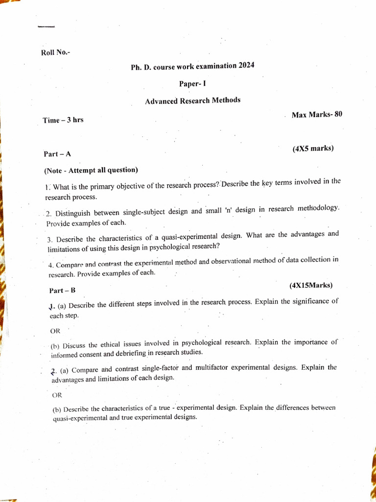 Course Work Paper | PDF | Methodology | Psychology