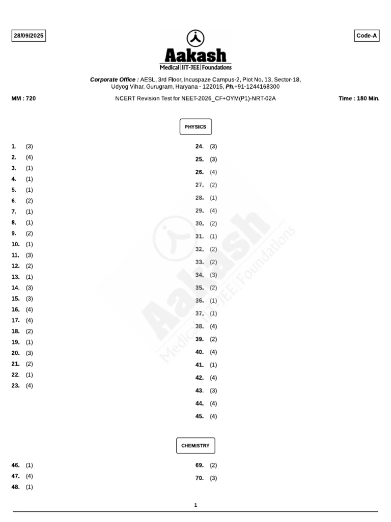 Nrt-02 Code-A Oym Solution PDF | PDF