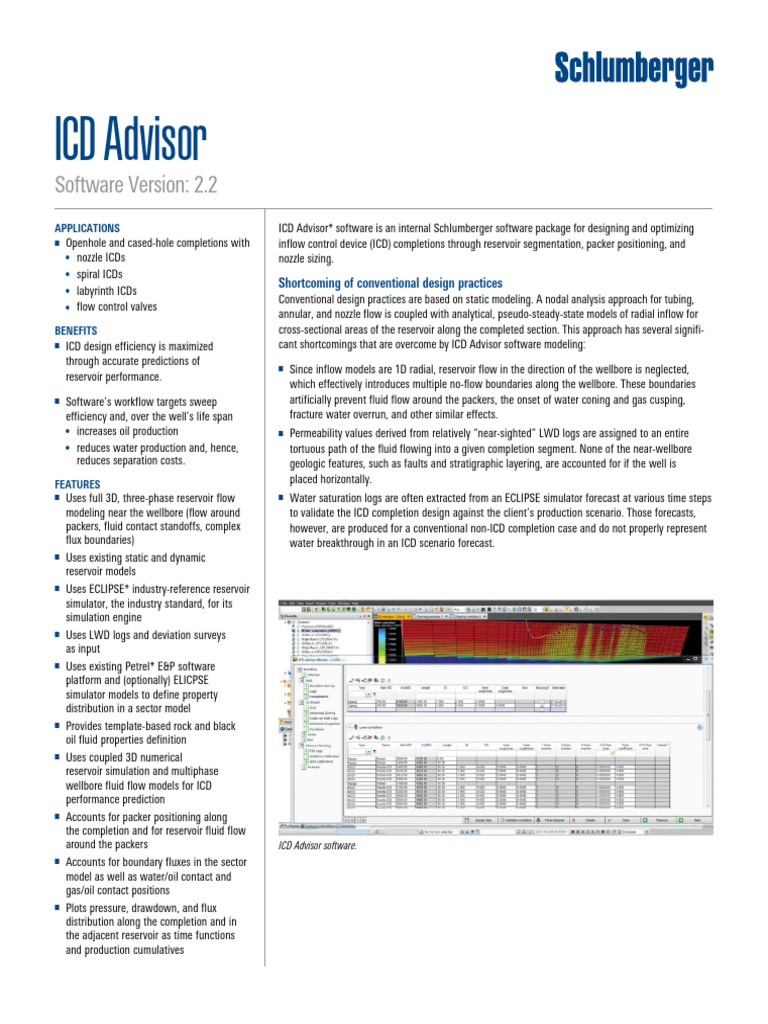 Icd Advisor Software Ps | PDF | Petroleum Reservoir | Simulation