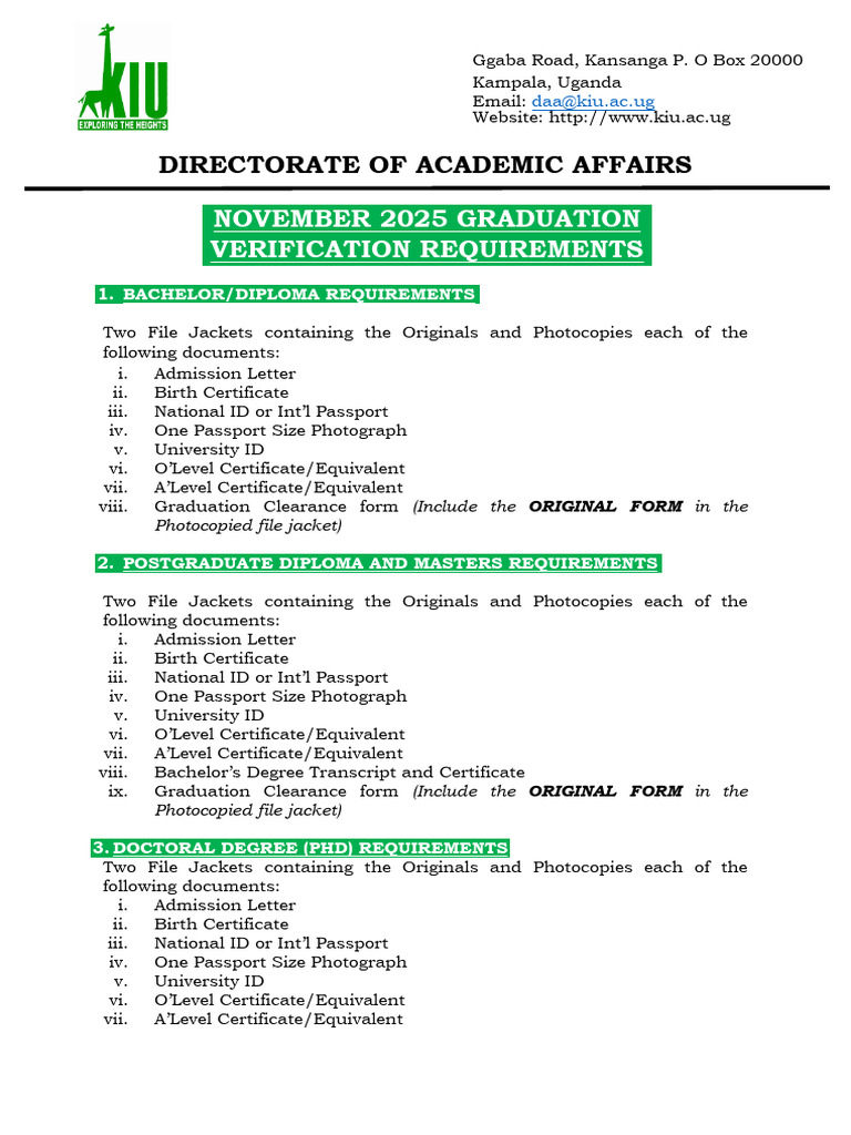 32nd Graduation Verification Requirements | PDF