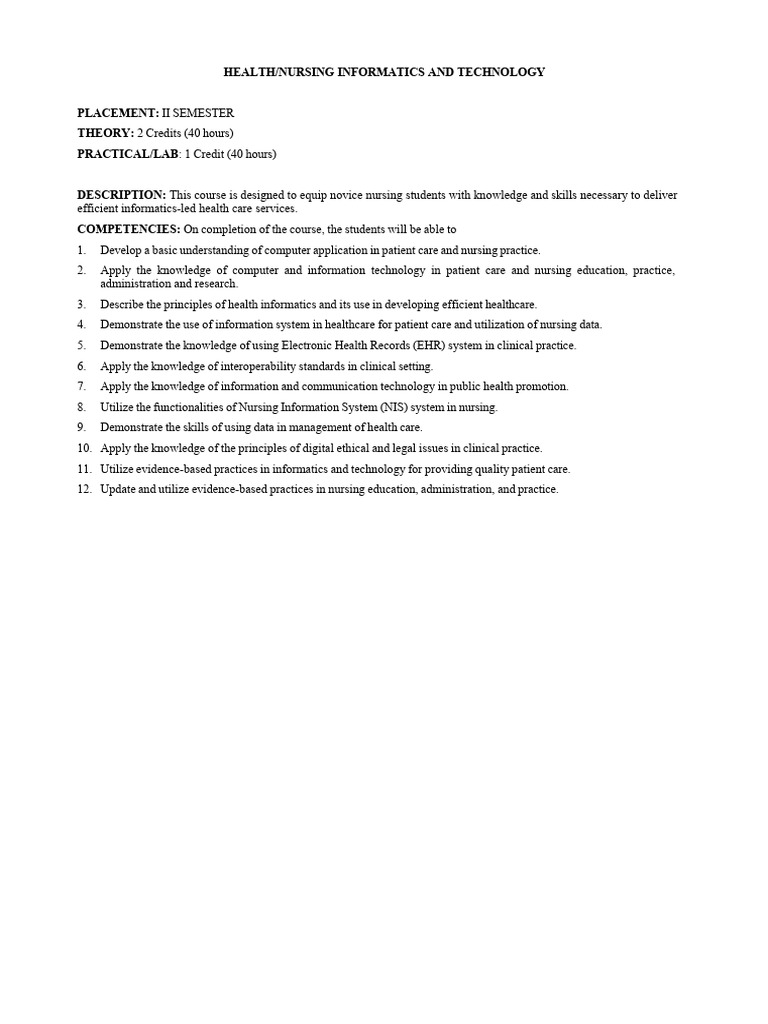 Health/Nursing Informatics and Technology | PDF | Health Informatics ...
