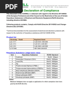 RoHS Compliance Declaration Template | PDF | Occupational Safety And ...