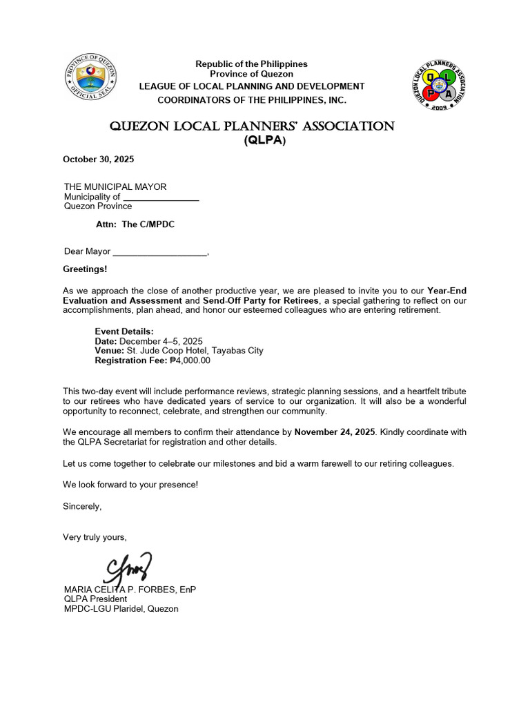 December Letter of Invitation | PDF