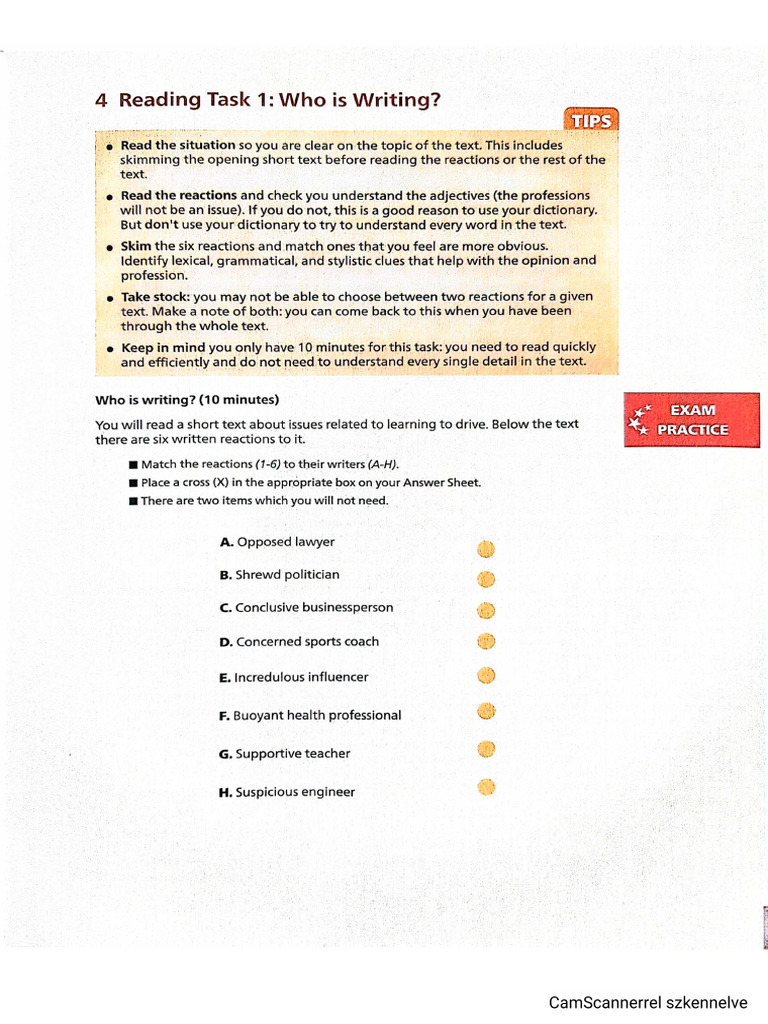 Reading Parts 1, 2 and 3 | PDF