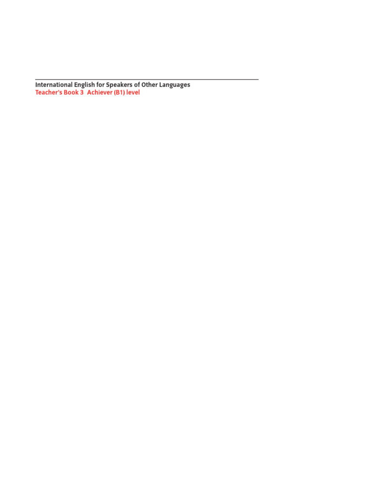International ESOL Teachers Book 3 Part 1 | PDF
