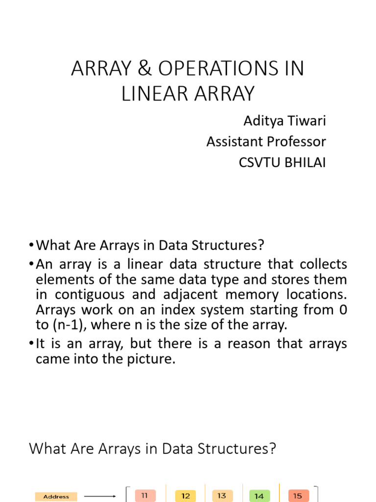 Week 1 - Operation in Array | PDF | Information Retrieval | Data Management