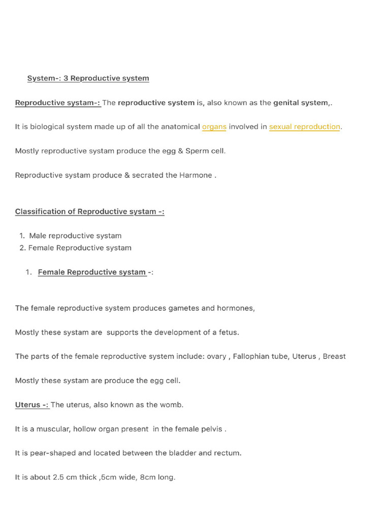 System - 3 Reproductive System | PDF
