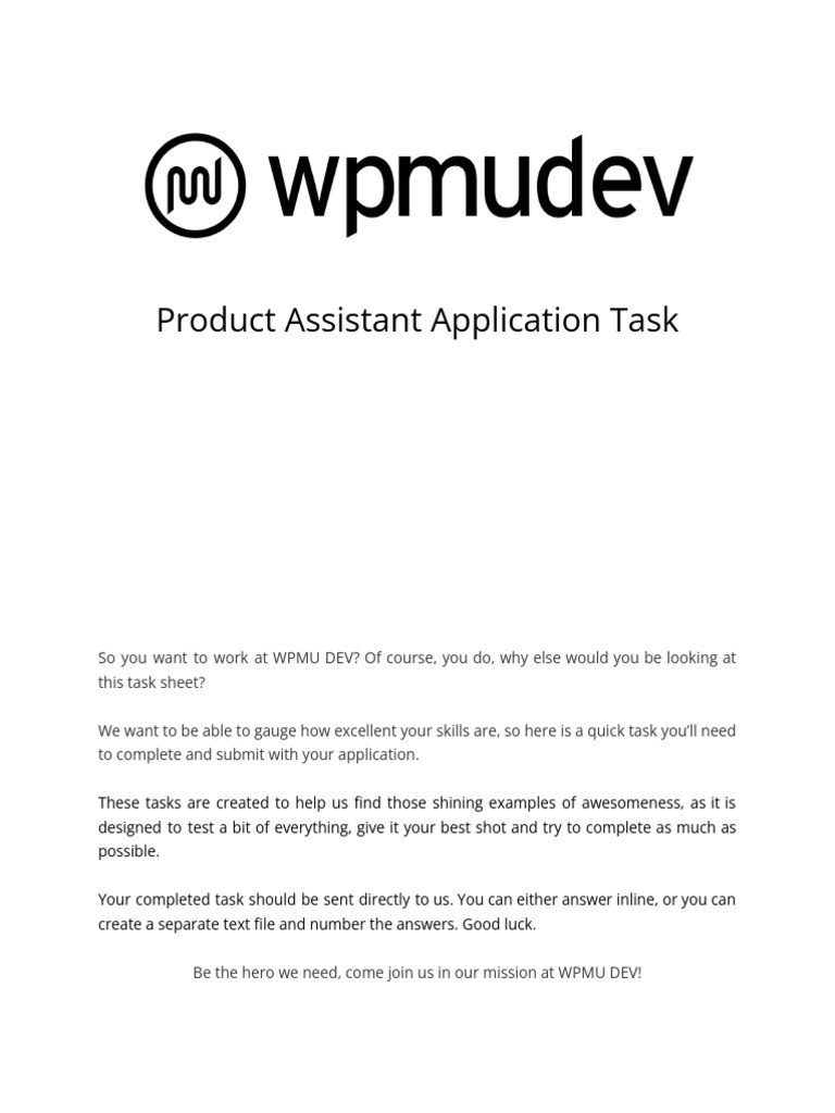 Product Assistant Task | PDF