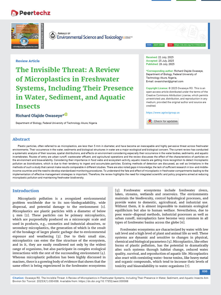 The Invisible Threat A Review of Microplastics in | PDF | Plastic ...