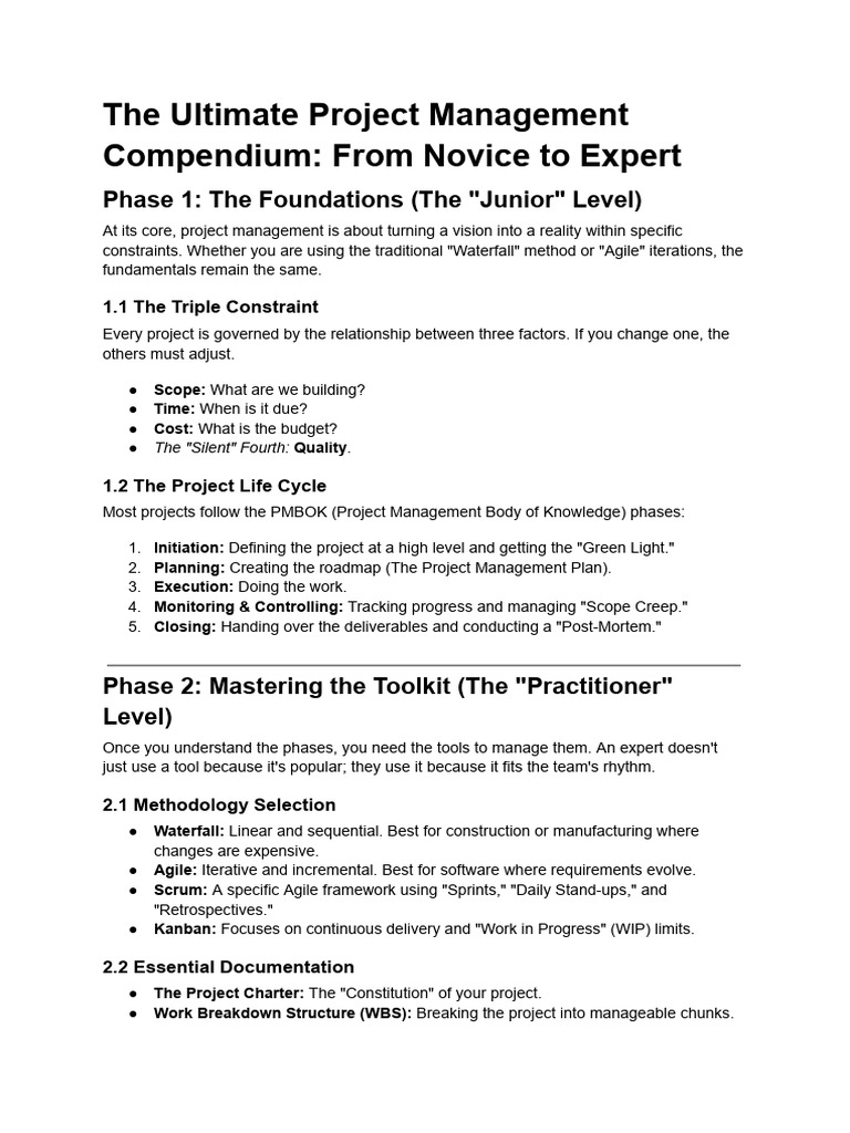The Ultimate Project Management Compendium - From Novice To Expert ...